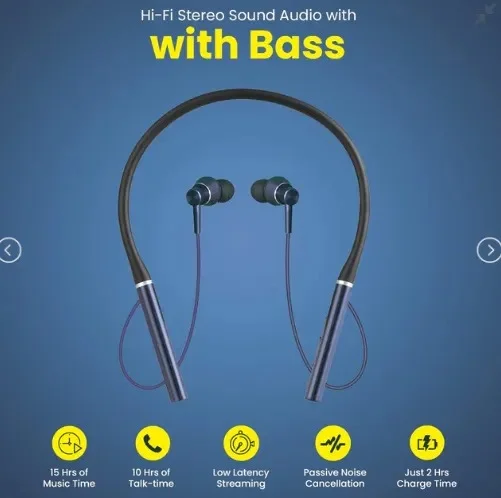 Wisdom RM-50 Sports Bluetooth Neckband Earphone – High-Performance & Long-Lasting