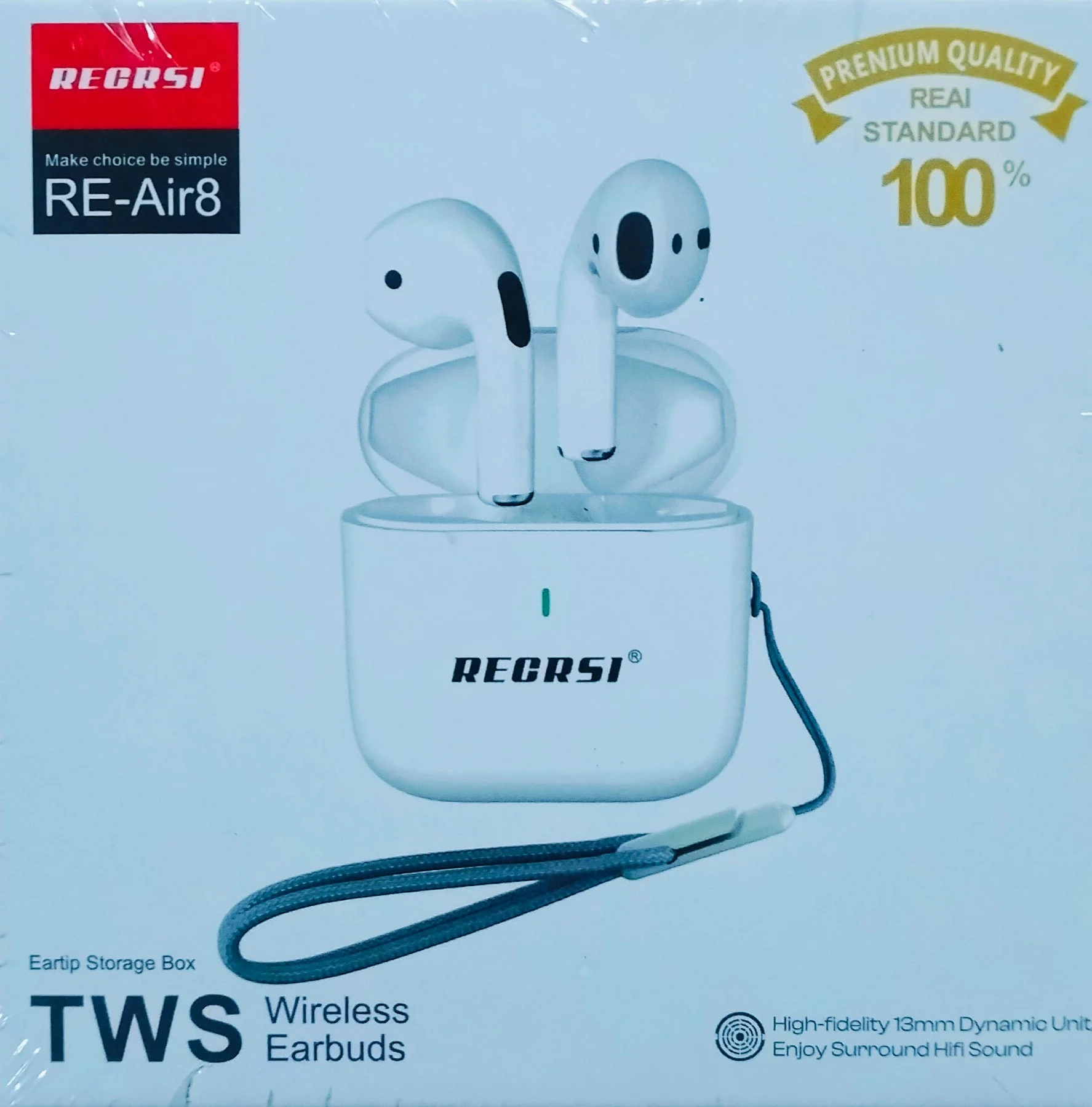 RECRSI RE-Air8 TWS Wireless Earbuds – White