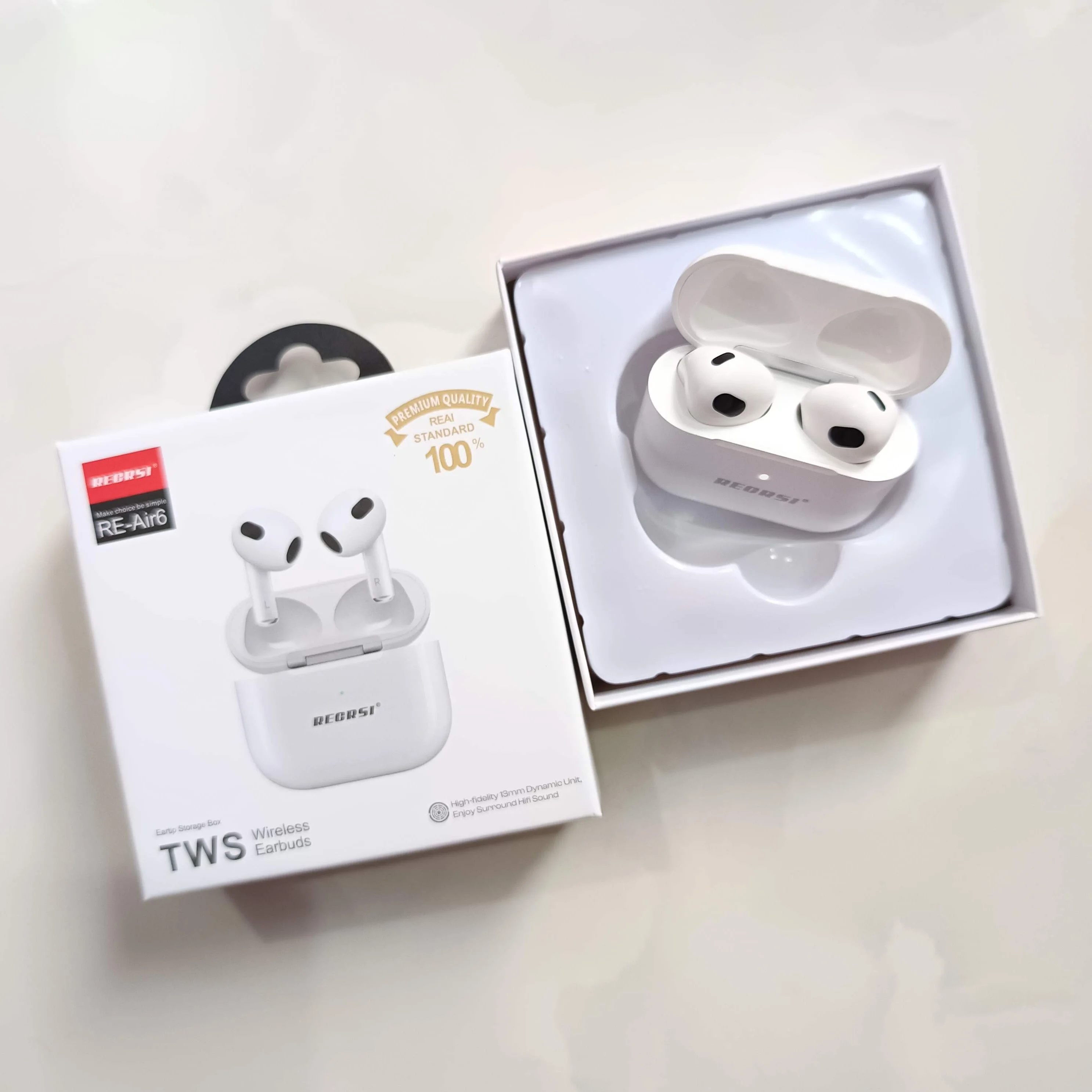 RECRSI RE-Air6 Bluetooth Wireless Earbuds - White