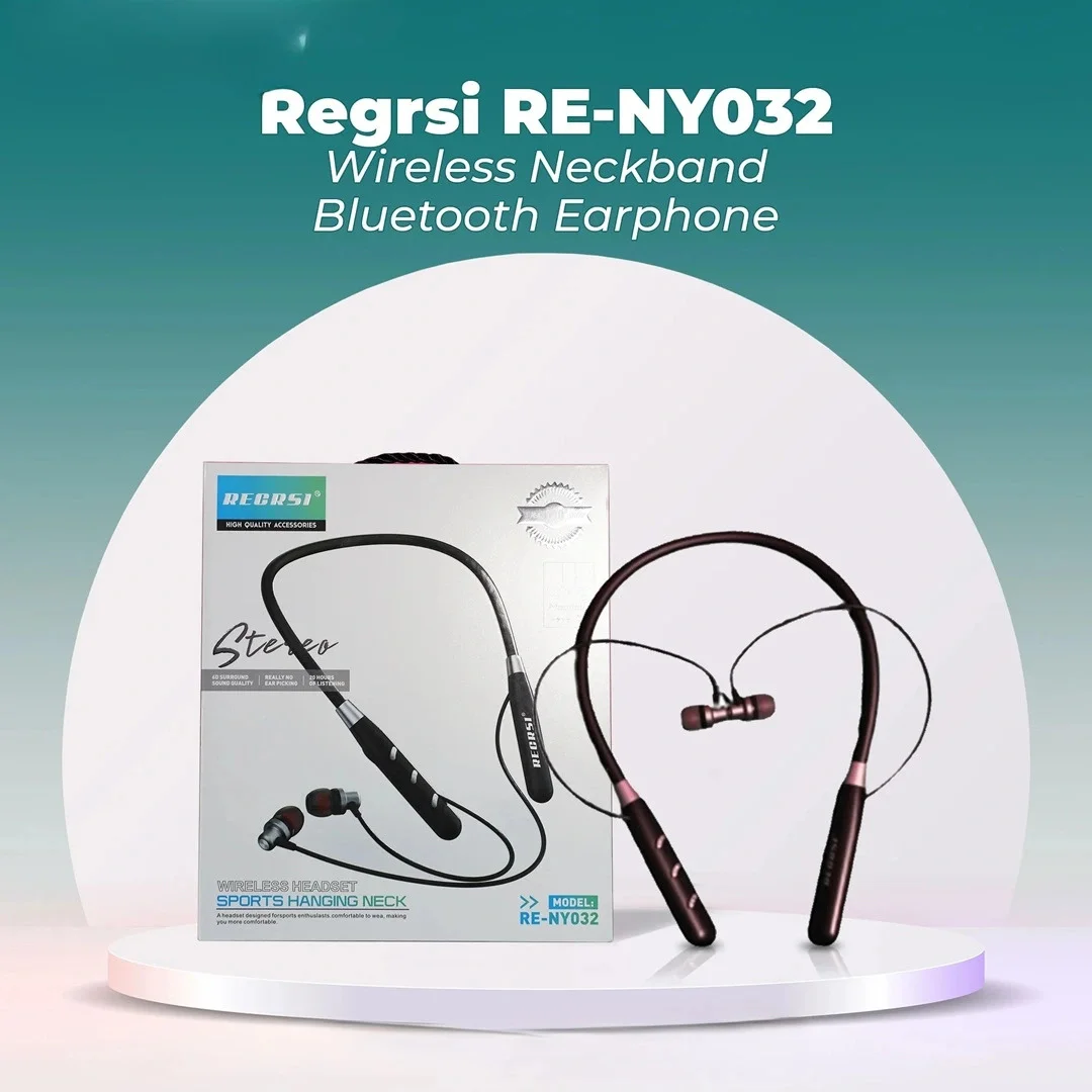 Regrsi RE-NY032 Wireless Neckband Bluetooth Earphone
