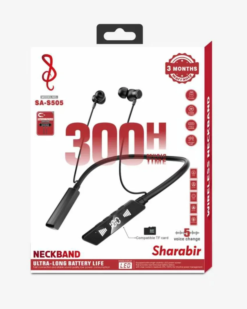 Sharabir Neckband SA-S505 || 300 Hours Backup