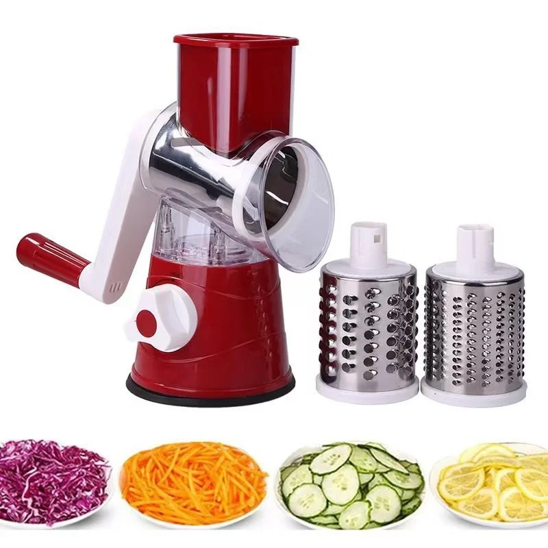 kitchen multi-functional drum vegetable cutter, hand-cranked household shredder, potato slicer, cheese maker