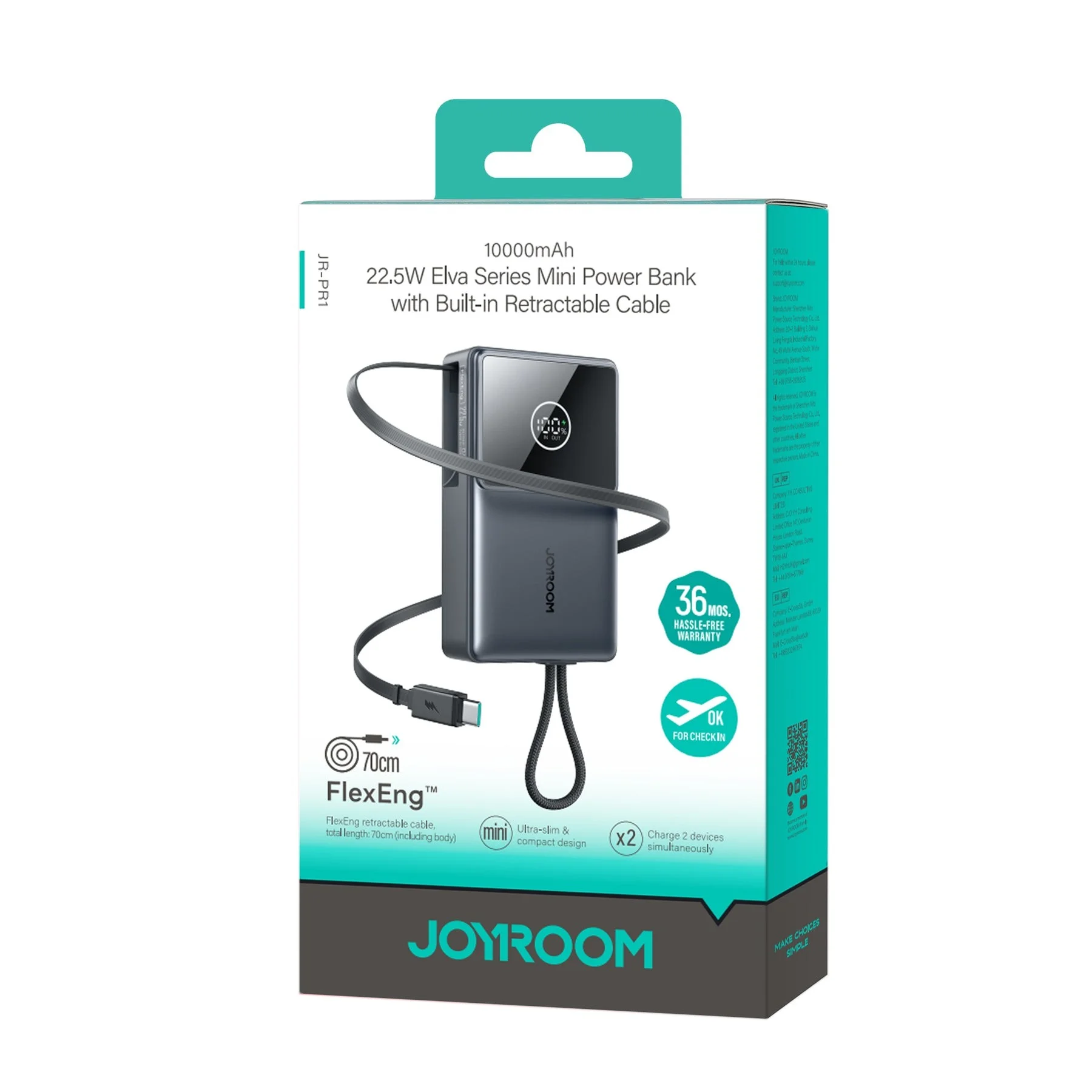 JOYROOM JR‑PR1 10000mAh Power Bank – 22.5W Fast Charging