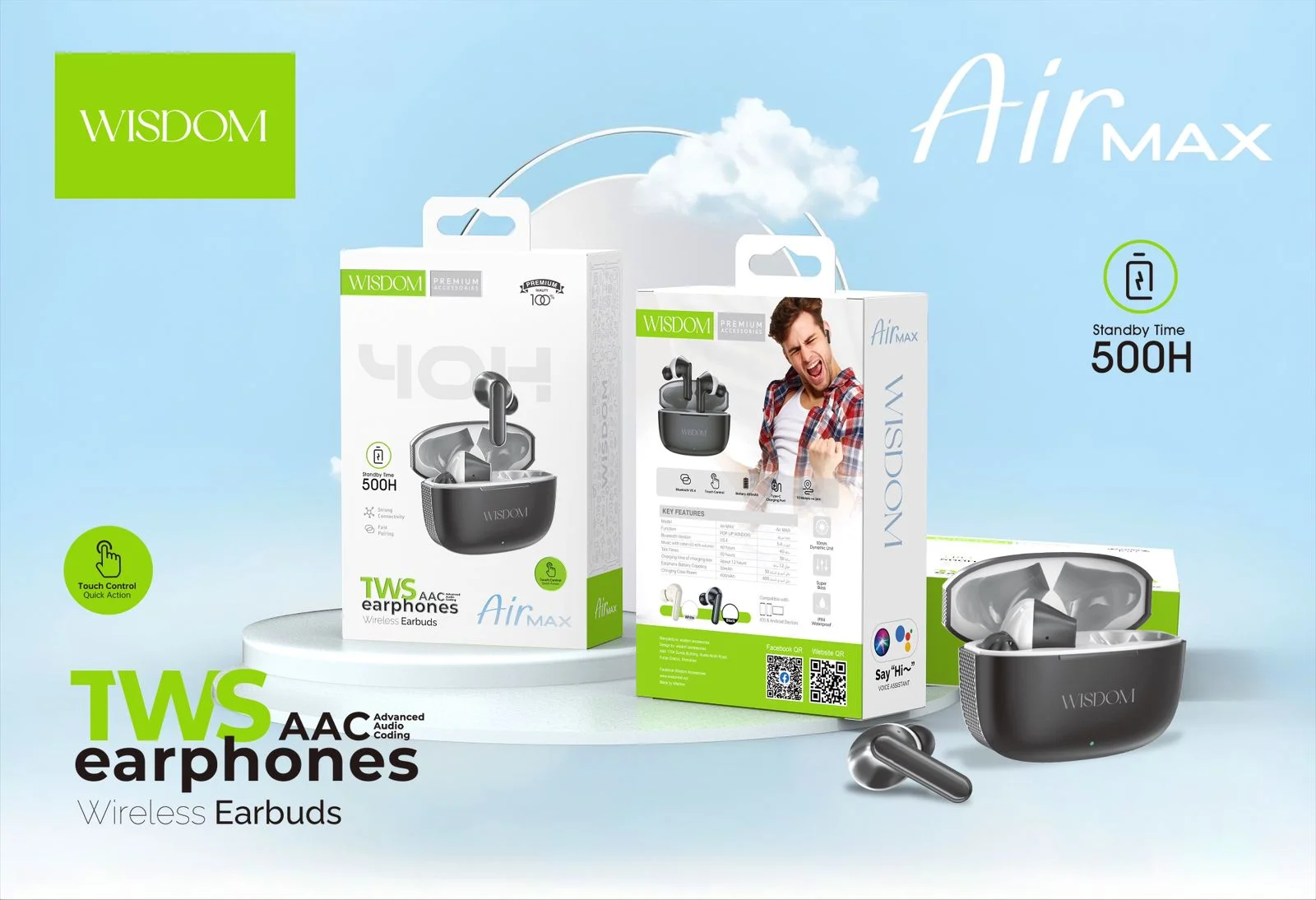 Wisdom AirMax TWS Wireless Earbuds